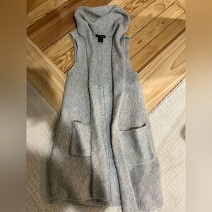 Tahari Gray Knit Cardigan Vest